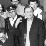 Revolutia Romana din decembrie 1989; Ion Iliescu in platoul Televiziunii Romane.