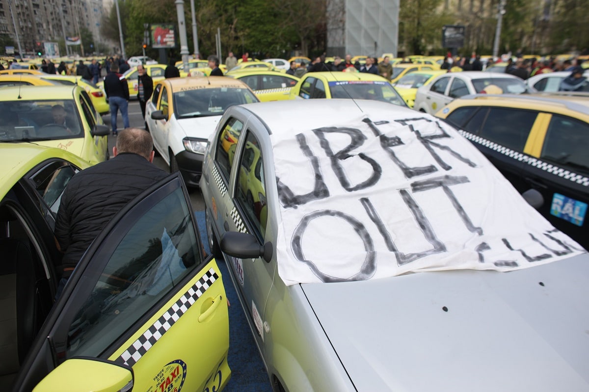 Protest taxi anti Uber