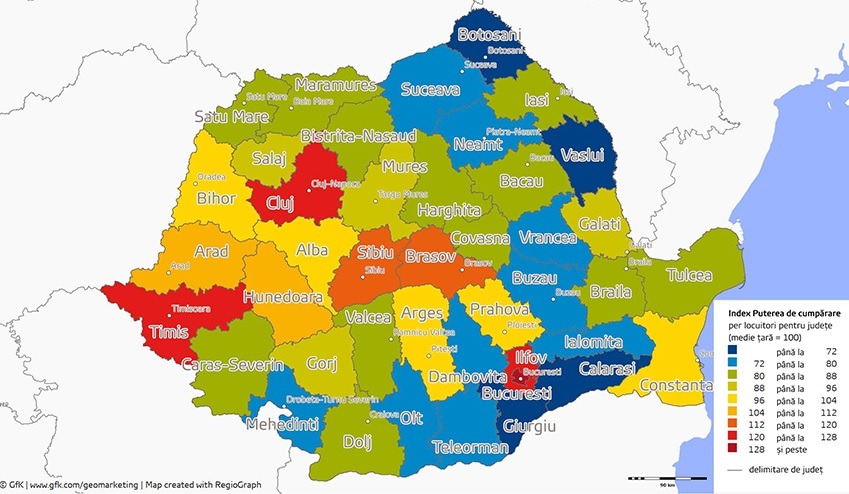 Harta Puterii De Cumpărare Botoșani Vaslui Călărași și Giurgiu