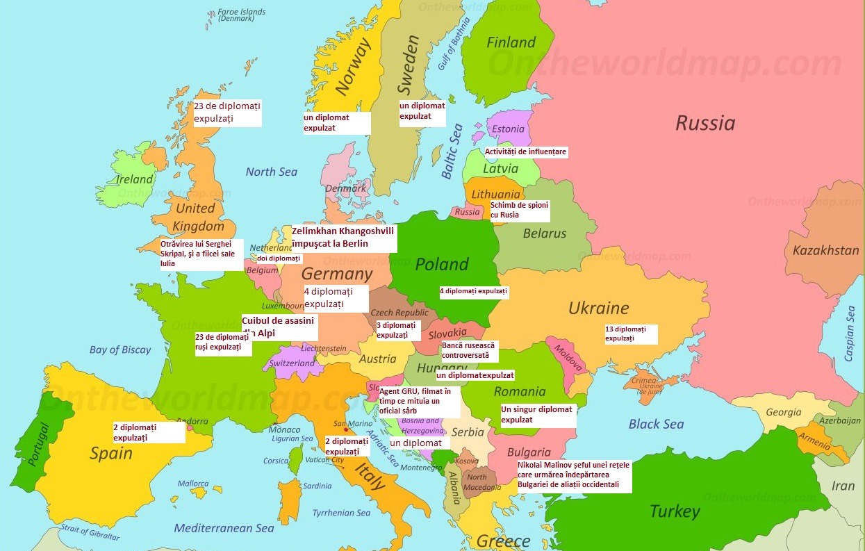 Harta Spionilor Ruși Infiltrați In Europa țările In Care Au