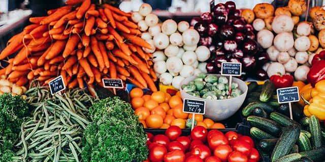 supermarket, alimente, legume, fructe