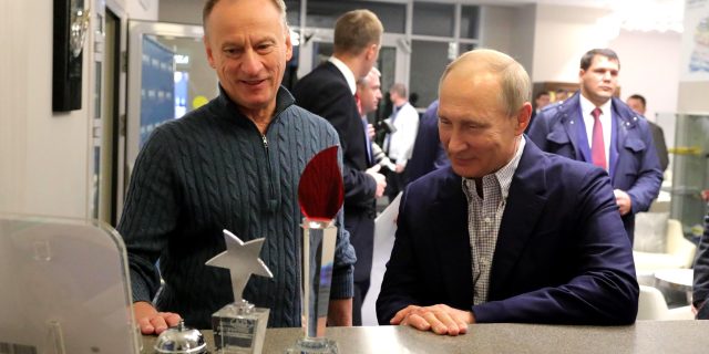 Patrusev si Putin, in 2017