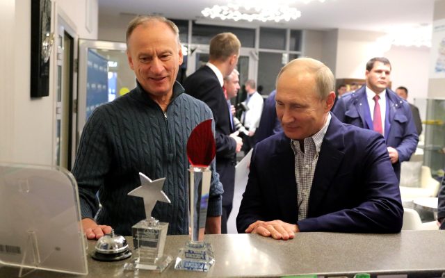 Patrusev si Putin, in 2017