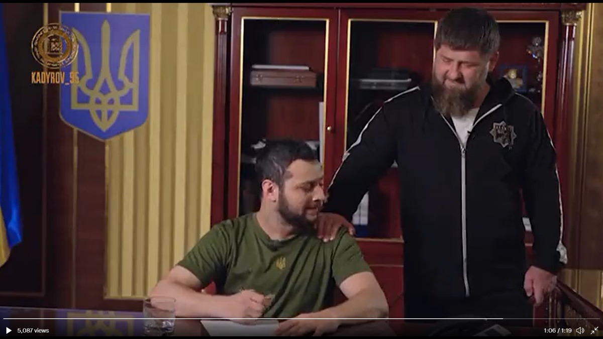 VIDEO Cum își imaginează Kadîrov că va semna Zelenski actul de capitulare a Ucrainei, în fața sa
