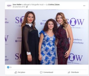 Cristina Elena Docuz-Arghir, Cristina Elena Anghel-Zuban (fondatoarea Alsow Criela SRL) și Sorina Stan Docuz Sursa: Facebook