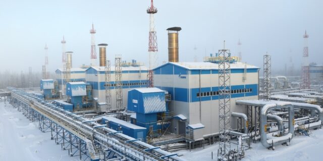 Gazprom, O instalație de gaze a Gazprom de la Chayandinskoye, Rusia.