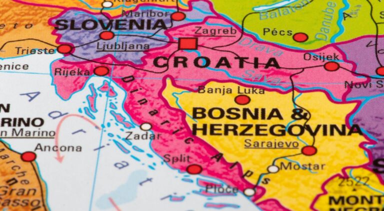Croatia harta bosnia si hertegovina slovenia. balcanii de vest