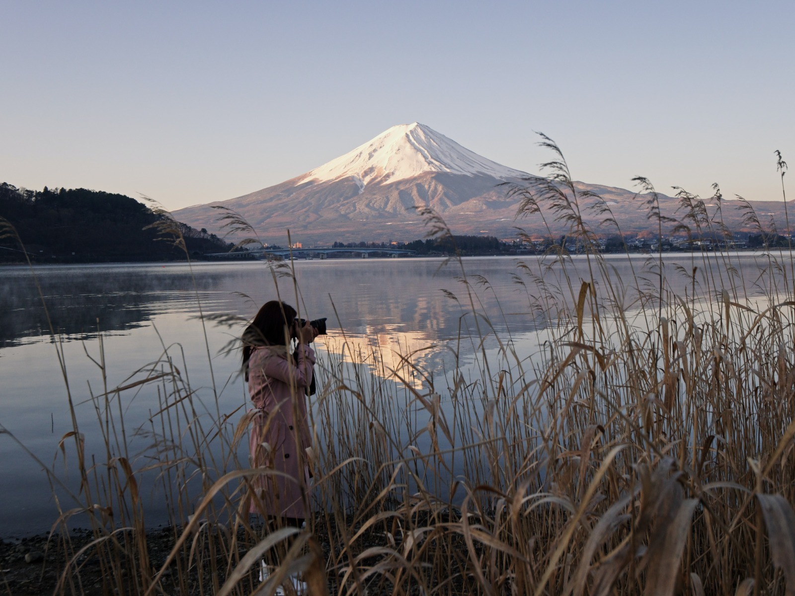 Japonia, munte, lac, fotograf