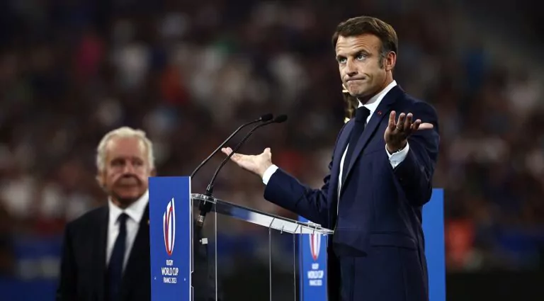 Emmanuel Macron la Cupa Mondiala de Rugby