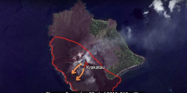 vulcanul indonezian Anak Krakatau
