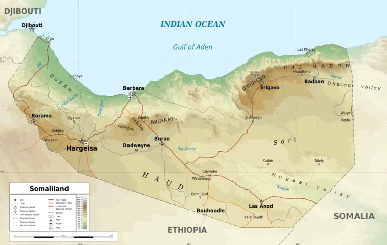 somalia, cornul africii, marea rosie, oceanul indian, somaliland, etiopia, regiune separatista, harta