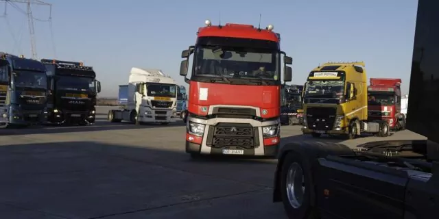 protest transportatori, camioane