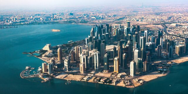 doha, qatar oras, zgarie nori, inalt, blocuri cladiri afaceri, orientul mijlociu, bogatie