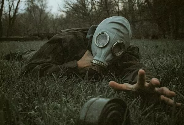 atac atomic, masca de gaze