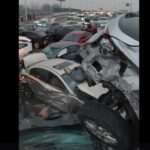 china 100 masini accident